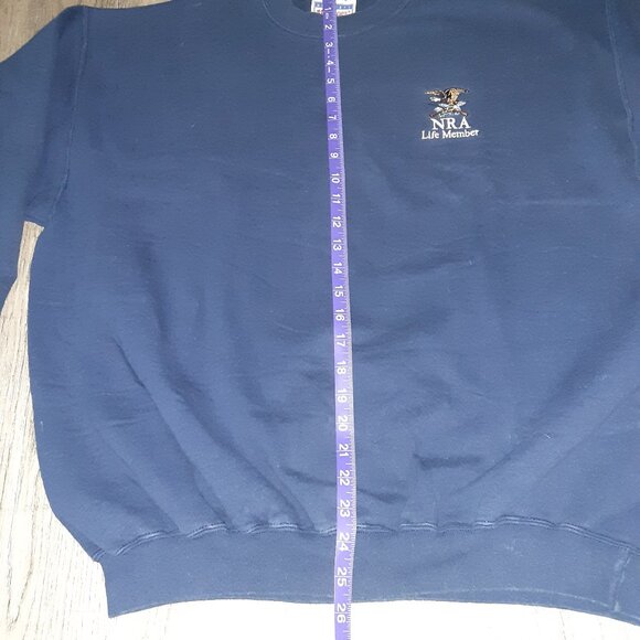 NRA Life Member Sweatshirt *Dark Blue * Eagle * Long Sleeve * Roomy Sz L (or XL) - Picture 7 of 10